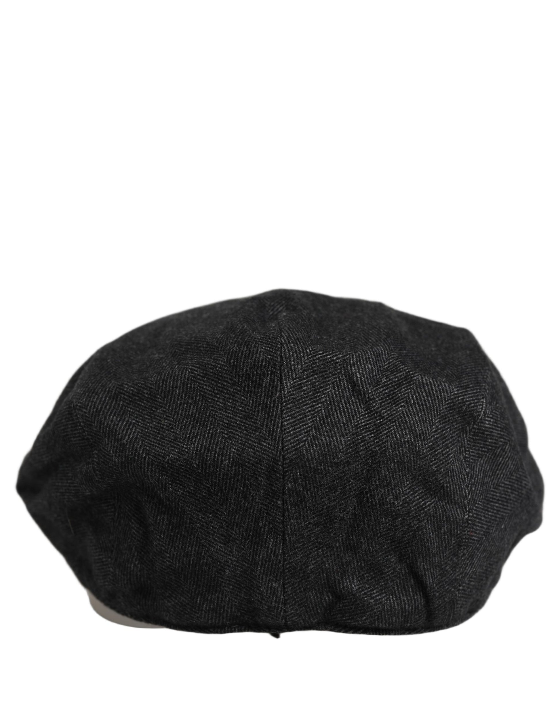 Dolce & Gabbana Men Black Cotton Newsboy Cap Hat