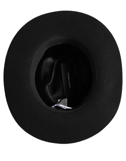 Dolce & Gabbana Men Black Classic Wide Brim Fedora Hat