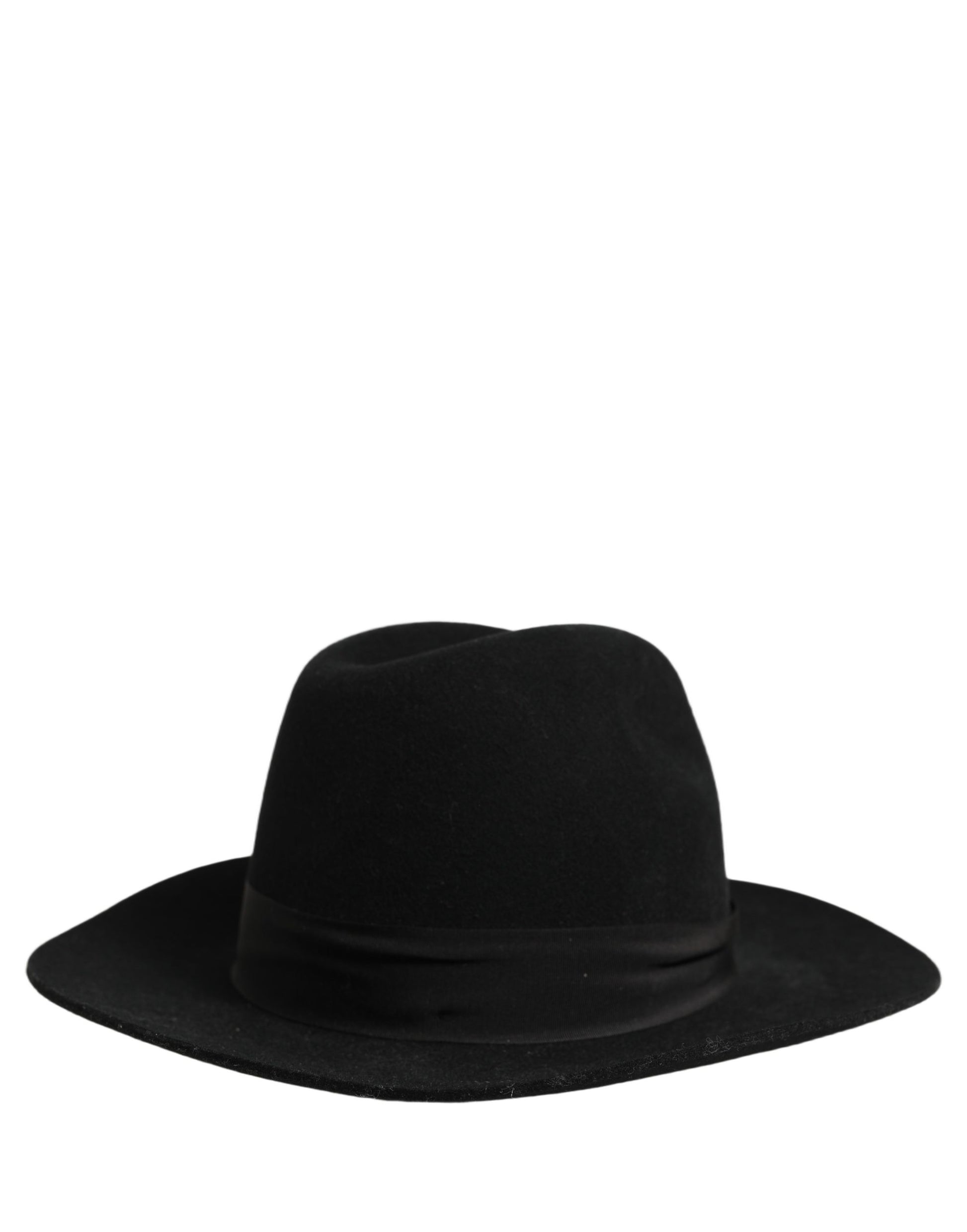 Dolce & Gabbana Men Black Classic Wide Brim Fedora Hat