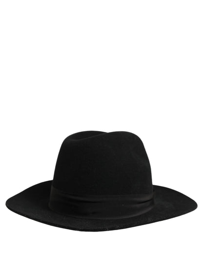 Dolce & Gabbana Men Black Classic Wide Brim Fedora Hat