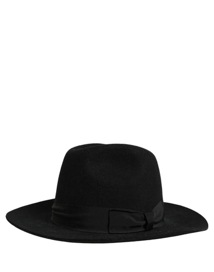 Dolce & Gabbana Men Black Classic Wide Brim Fedora Hat
