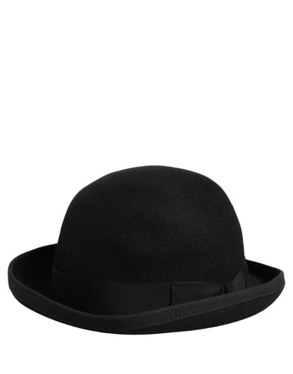 Dolce & Gabbana Men Black Rabbit Fur Felt Bowler Hat