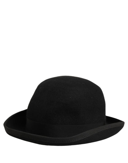 Dolce & Gabbana Men Black Rabbit Fur Felt Bowler Hat