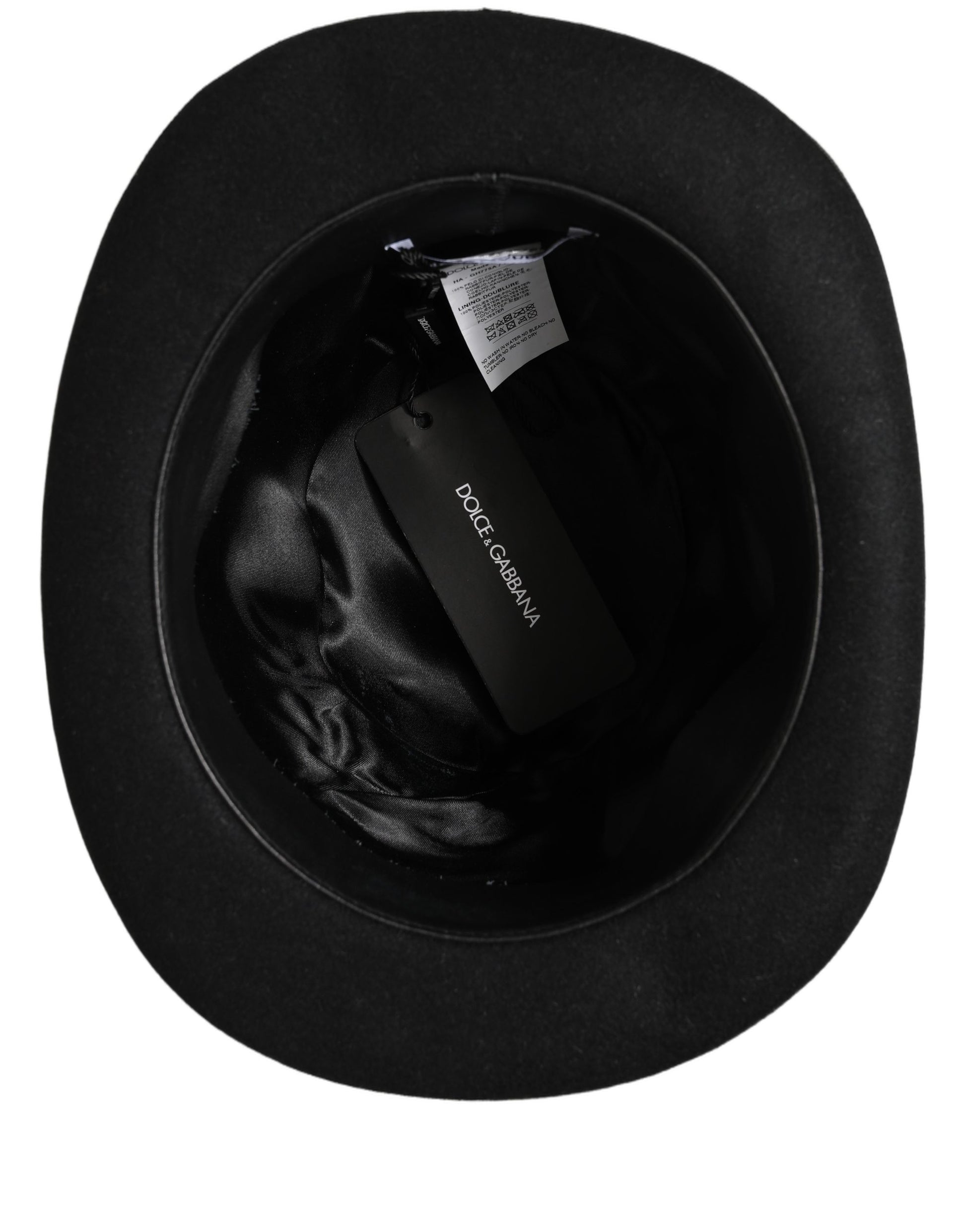 Dolce & Gabbana Men Black Rabbit Fur Felt Bowler Hat