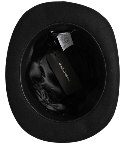 Dolce & Gabbana Men Black Rabbit Fur Felt Bowler Hat