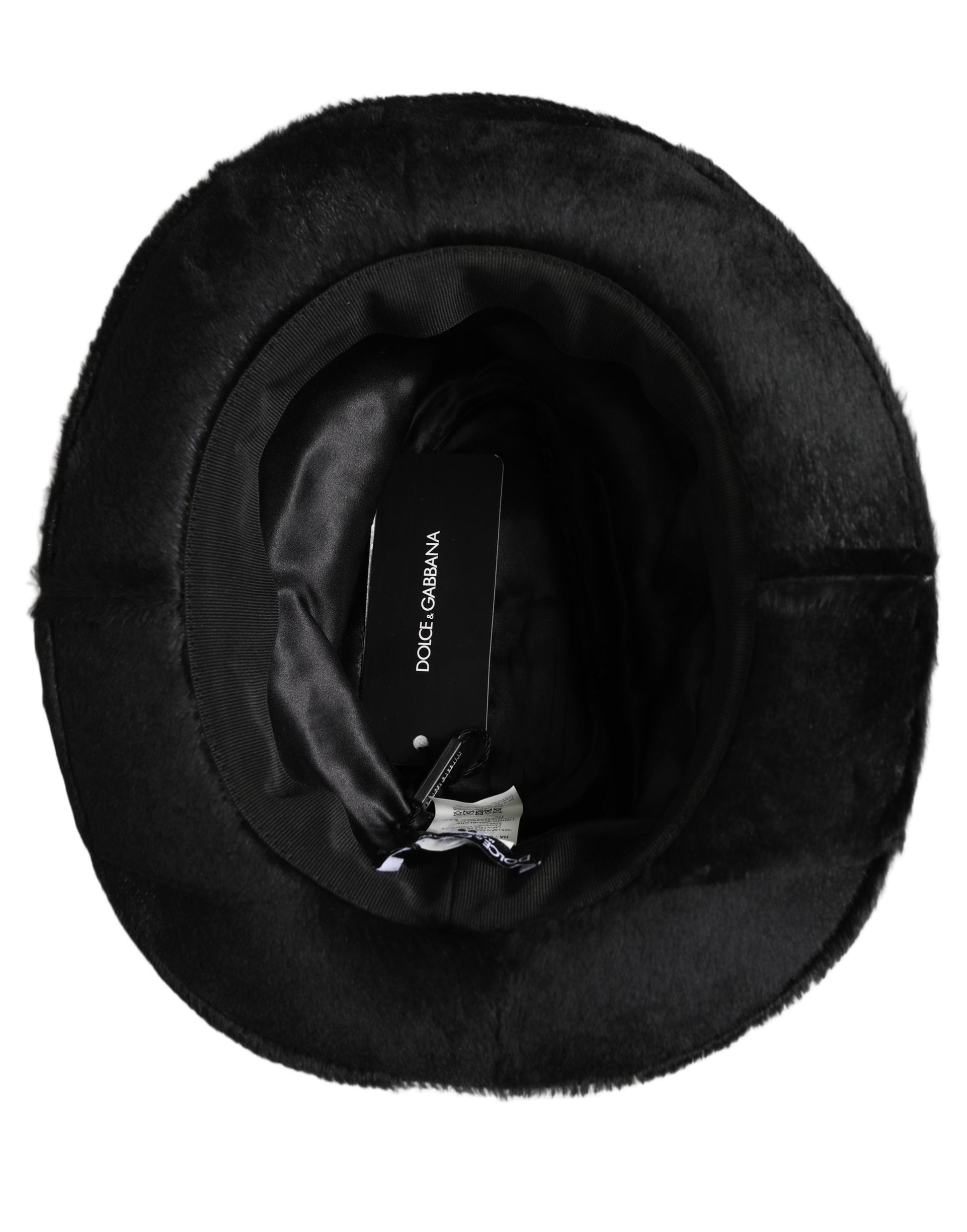 Dolce & Gabbana Men Black Classic Wide Brim Fedora Hat