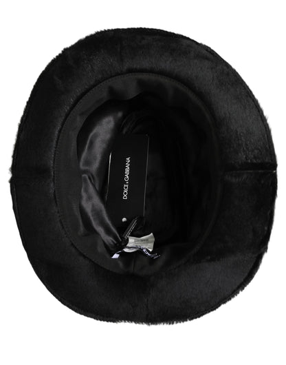Dolce & Gabbana Men Black Classic Wide Brim Fedora Hat