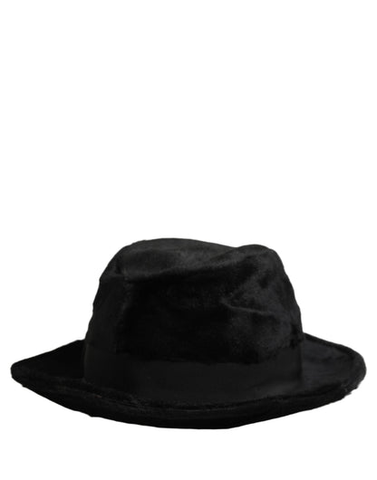 Dolce & Gabbana Men Black Classic Wide Brim Fedora Hat