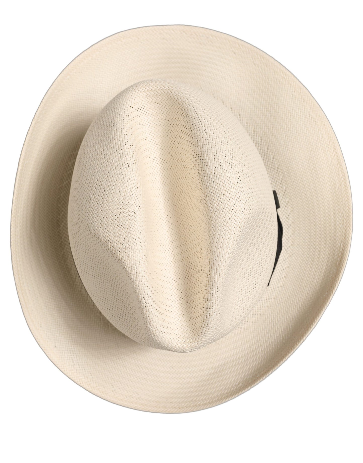 Dolce & Gabbana Men White Paper Straw Fedora Panama Hat