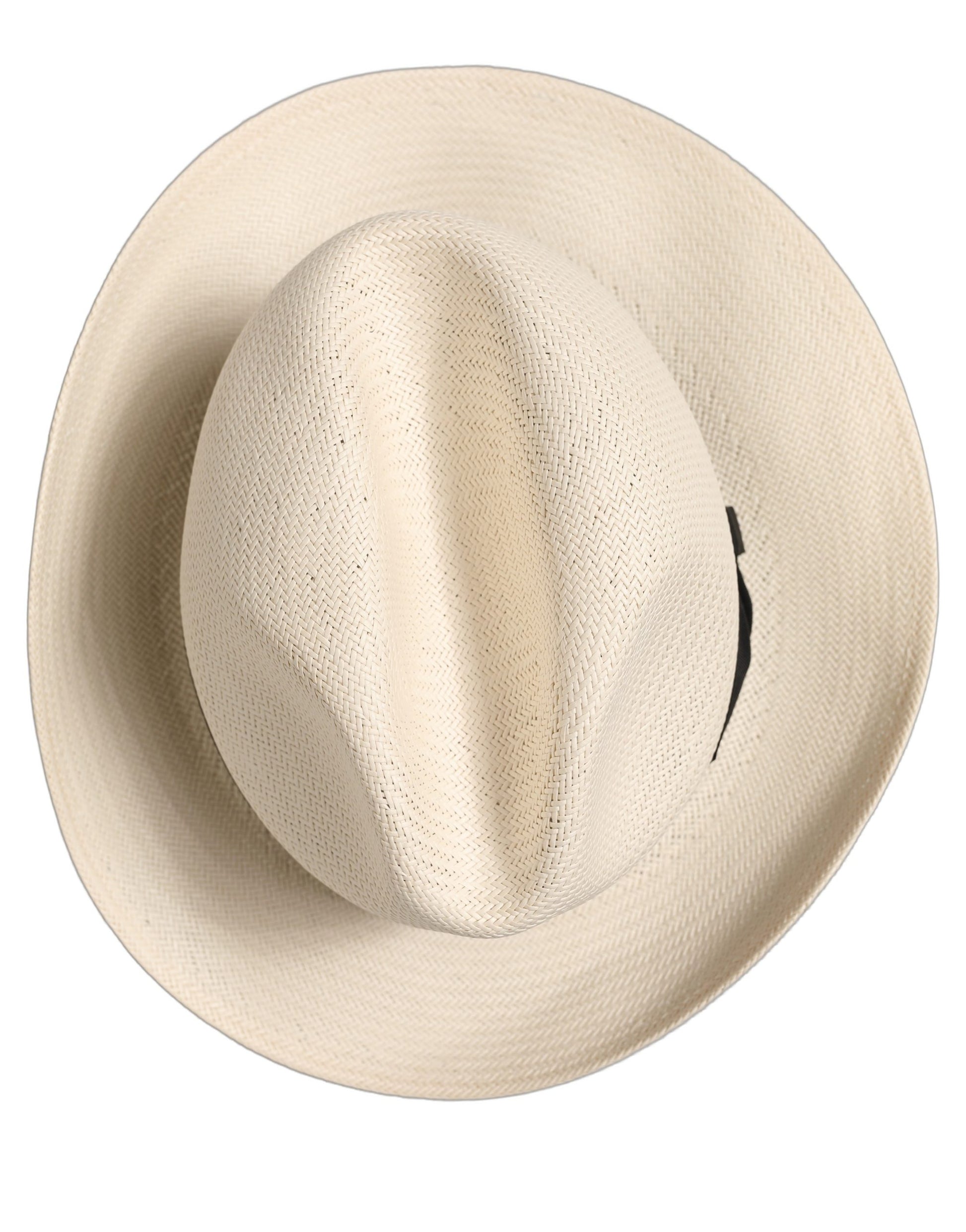 Dolce & Gabbana Men White Paper Straw Fedora Panama Hat