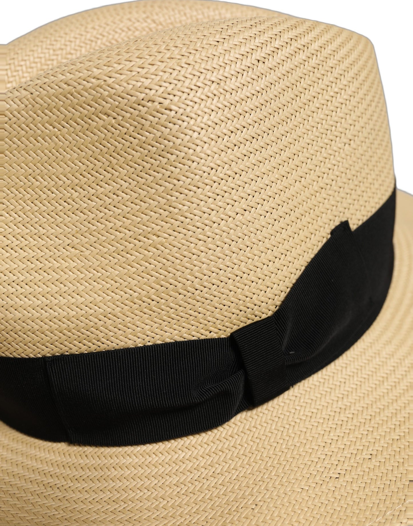 Dolce & Gabbana Men Beige Paper Straw Fedora Panama Hat