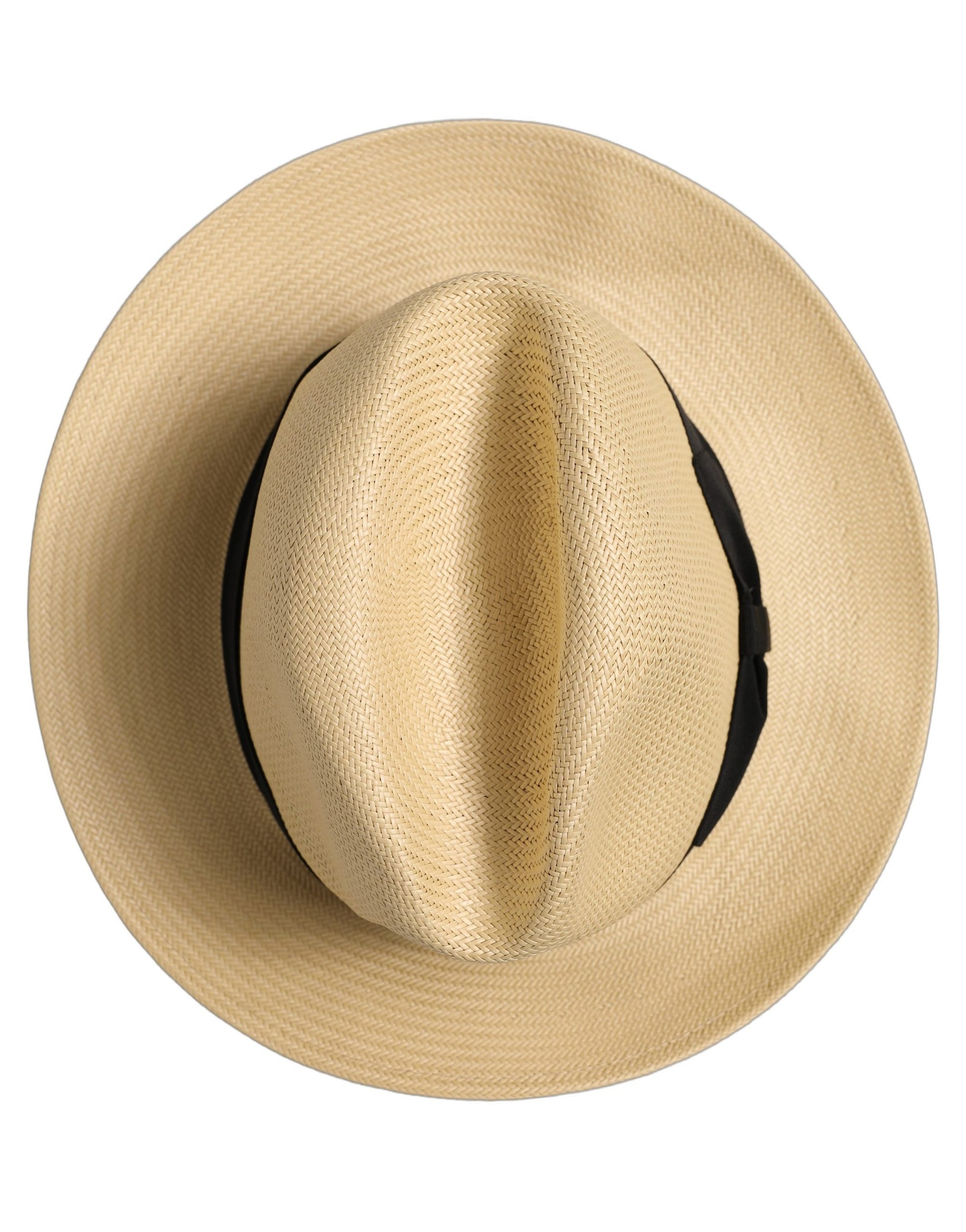 Dolce & Gabbana Men Beige Paper Straw Fedora Panama Hat