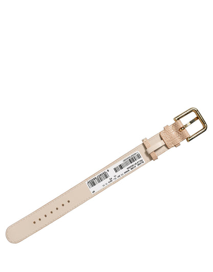 Dolce & Gabbana Beige Textured Leather Gold Buckle Bracelet