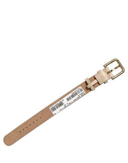 Dolce & Gabbana Beige Calfskin Leather Gold Buckle Bracelet Strap