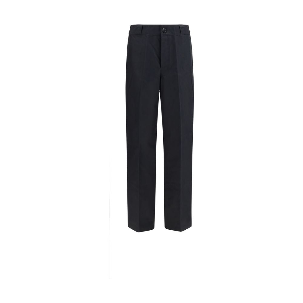 Prada Technical Wide-Leg Canvas Pants - Black