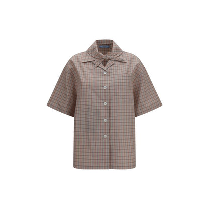 Prada Multicolor Check Cotton Shortsleeve Shirt