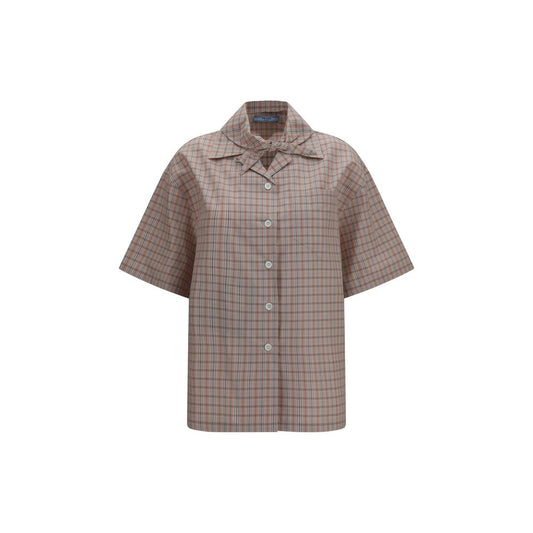 Prada Multicolor Check Cotton Shortsleeve Shirt