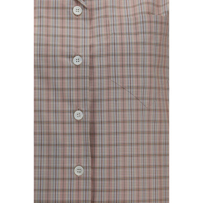 Prada Multicolor Check Cotton Shortsleeve Shirt