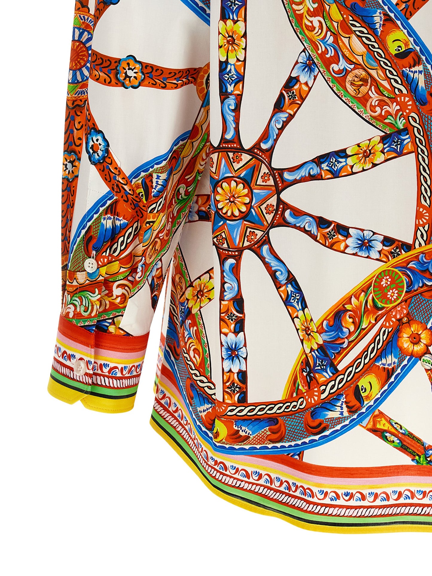 Dolce & Gabbana Multicolor Cotton Blouse Inspired by Sicilian Carretto