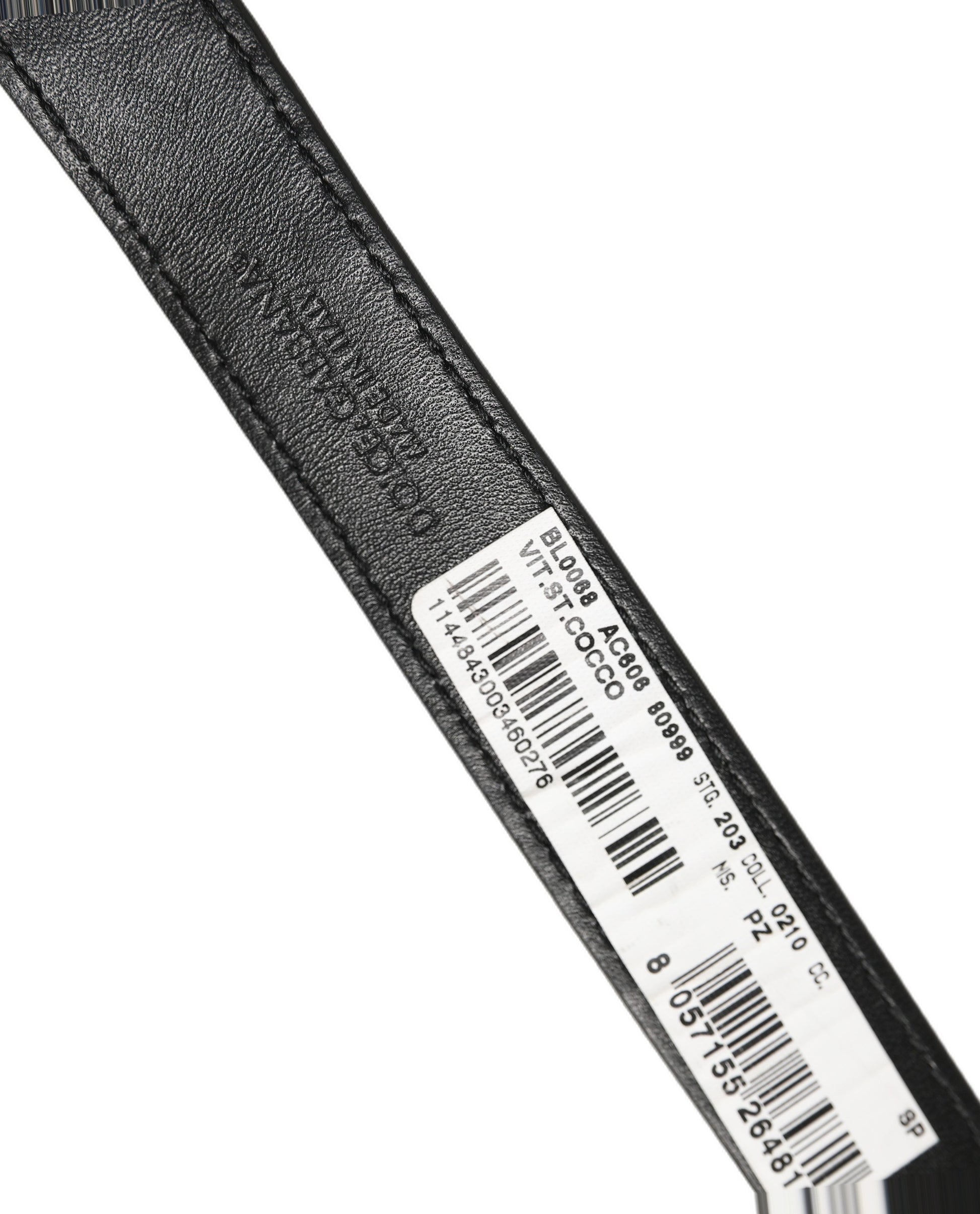 Dolce & Gabbana Black Textured Leather Gold Buckle Belt Strap Bracelet