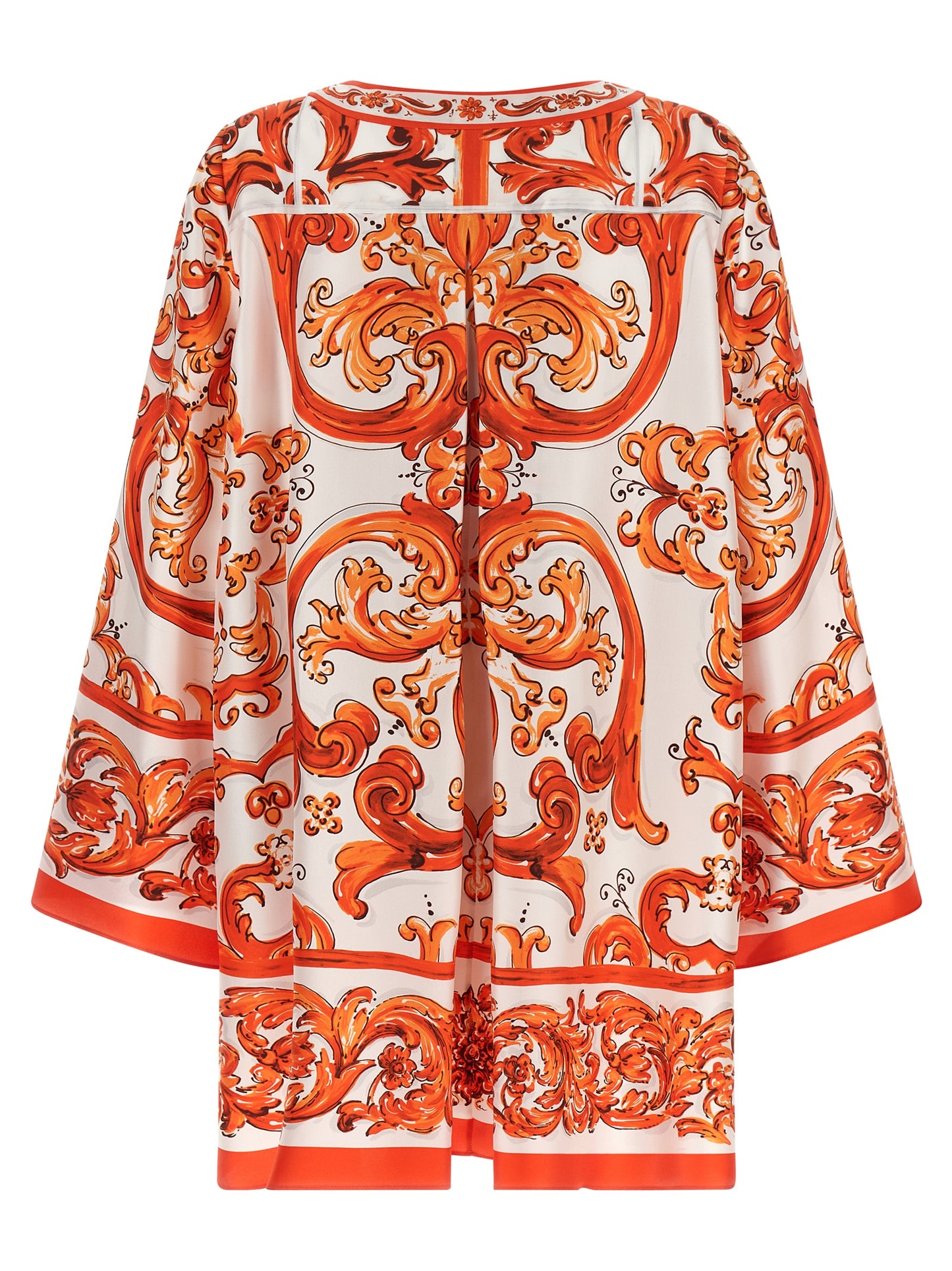 Dolce & Gabbana Orange Silk Kaftan Mini Dress