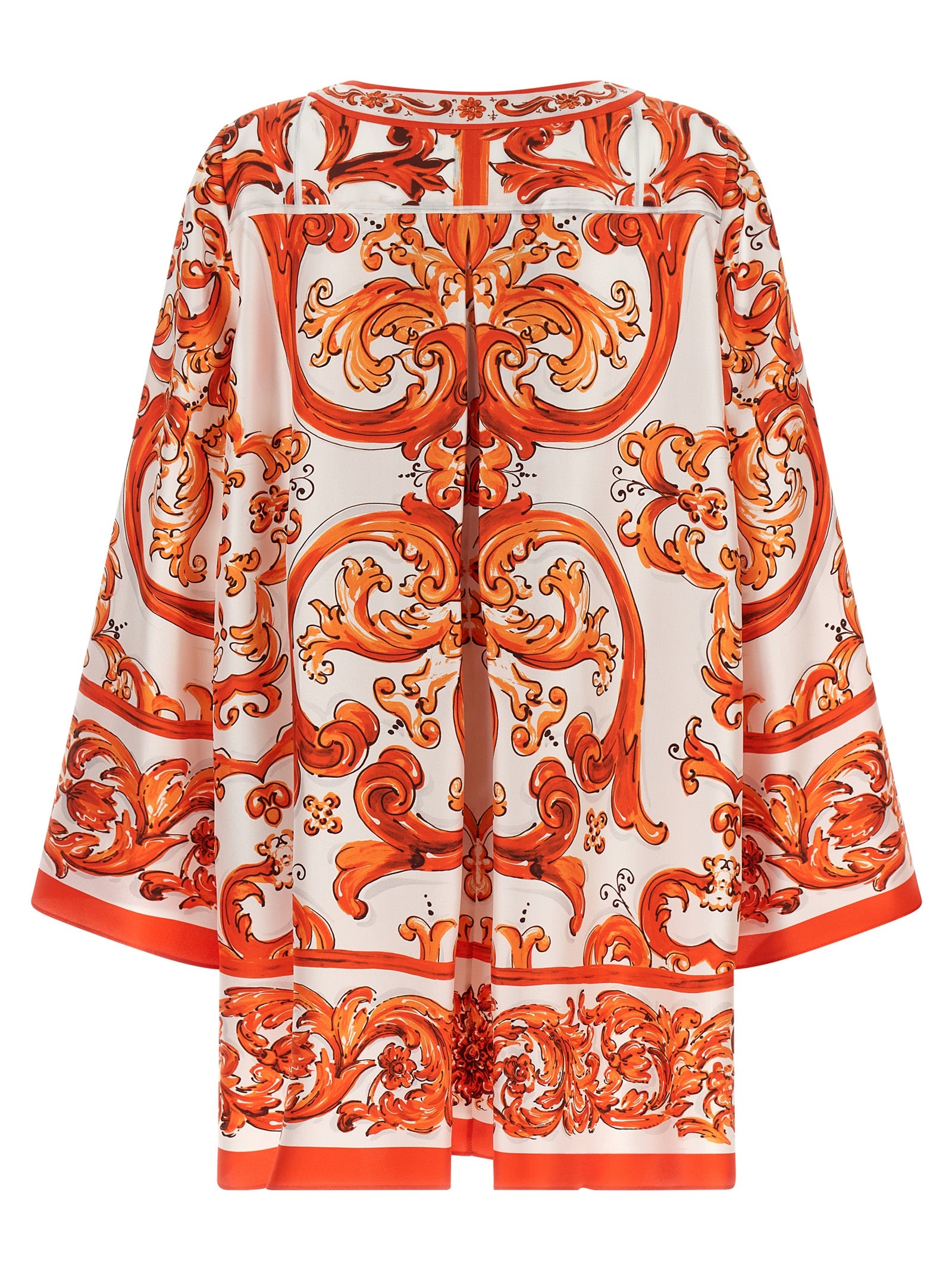 Dolce & Gabbana Orange Silk Kaftan Mini Dress