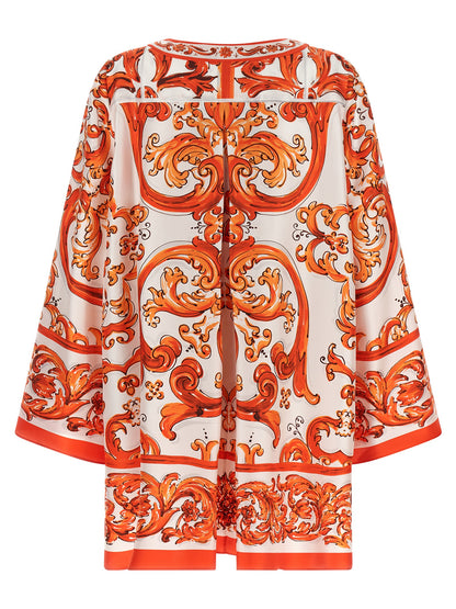 Dolce & Gabbana Orange Silk Kaftan Mini Dress