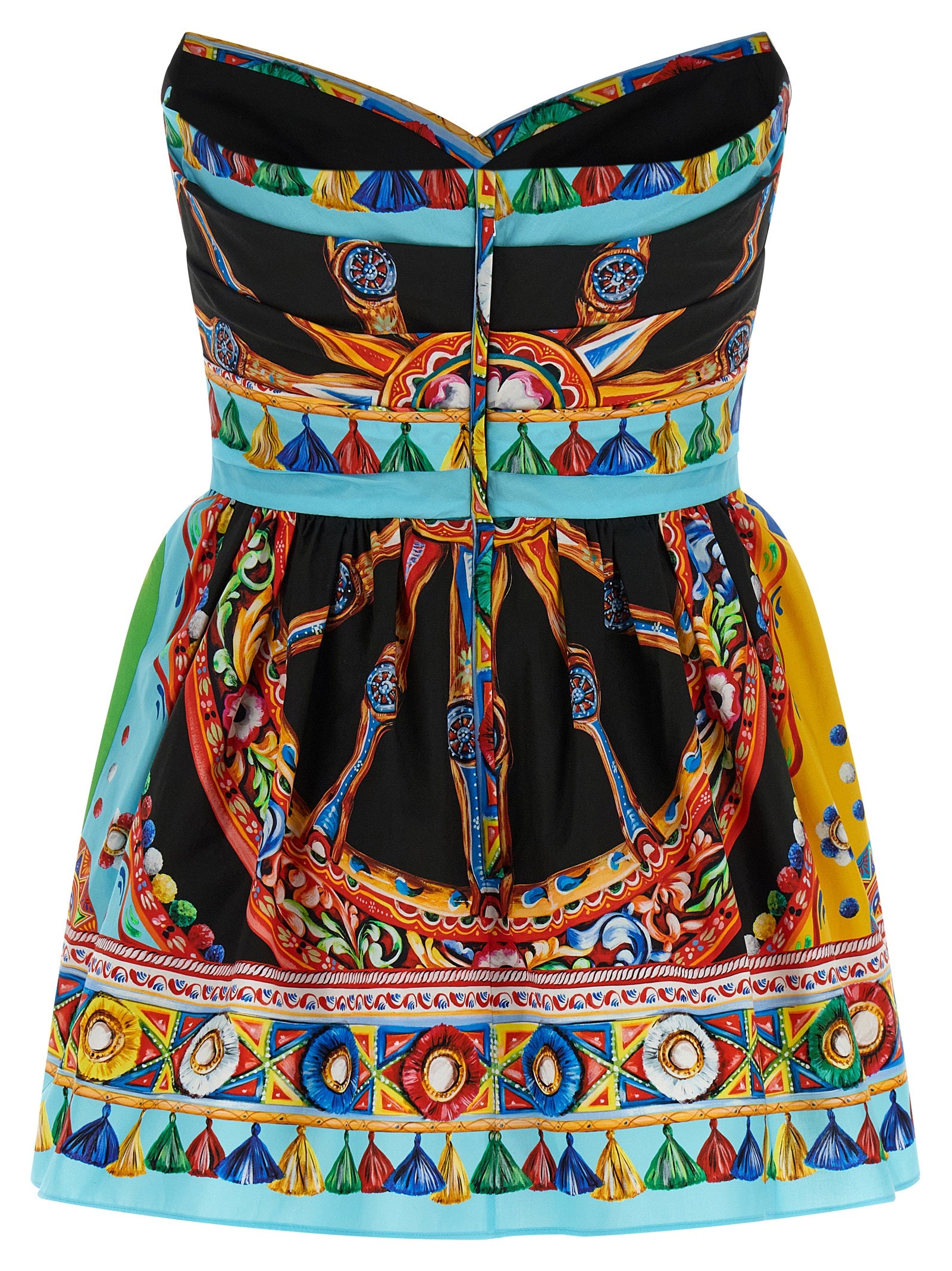 Dolce & Gabbana Multicolor Cotton Off-the-Shoulder Mini Dress