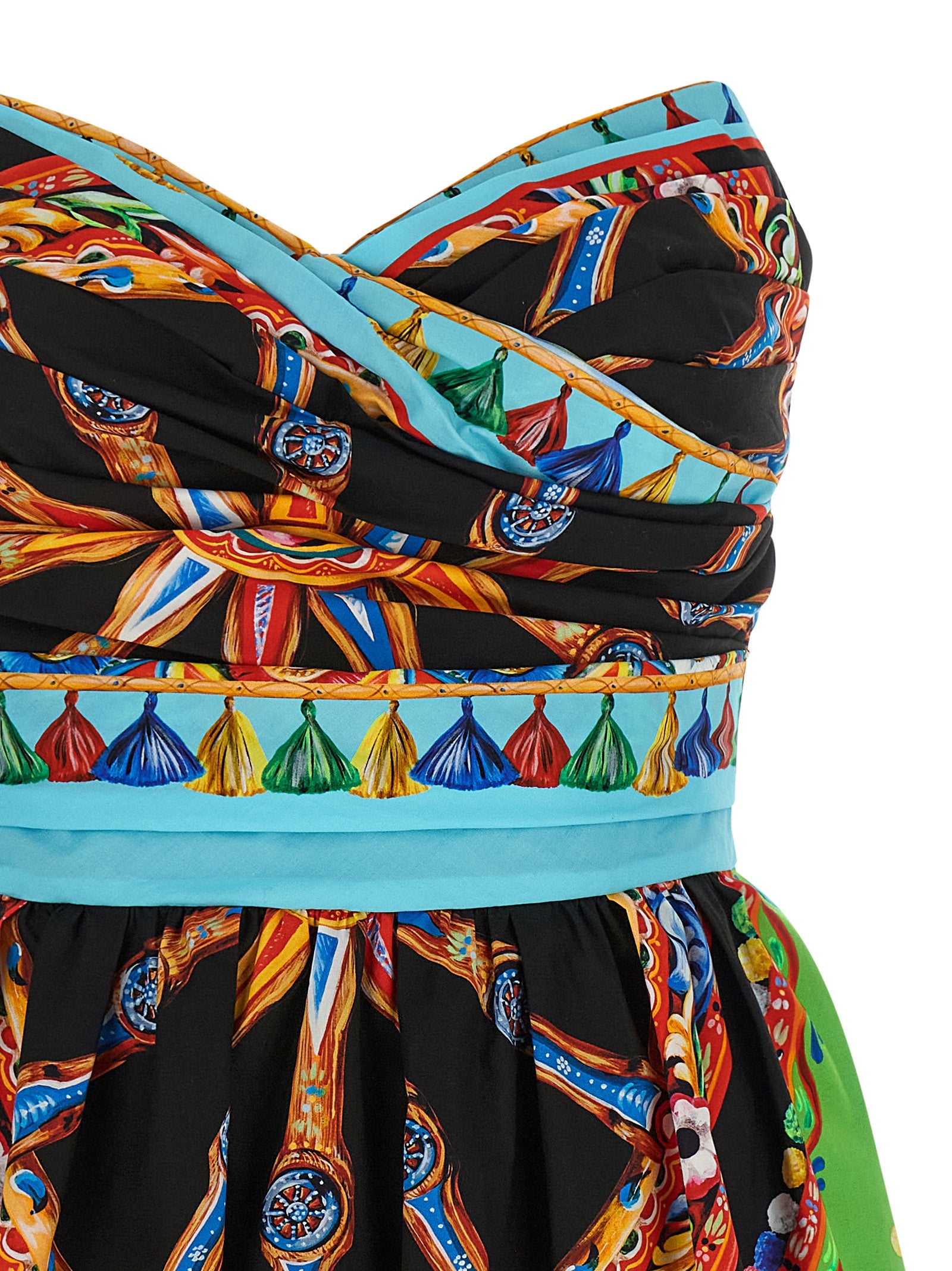 Dolce & Gabbana Multicolor Cotton Off-the-Shoulder Mini Dress