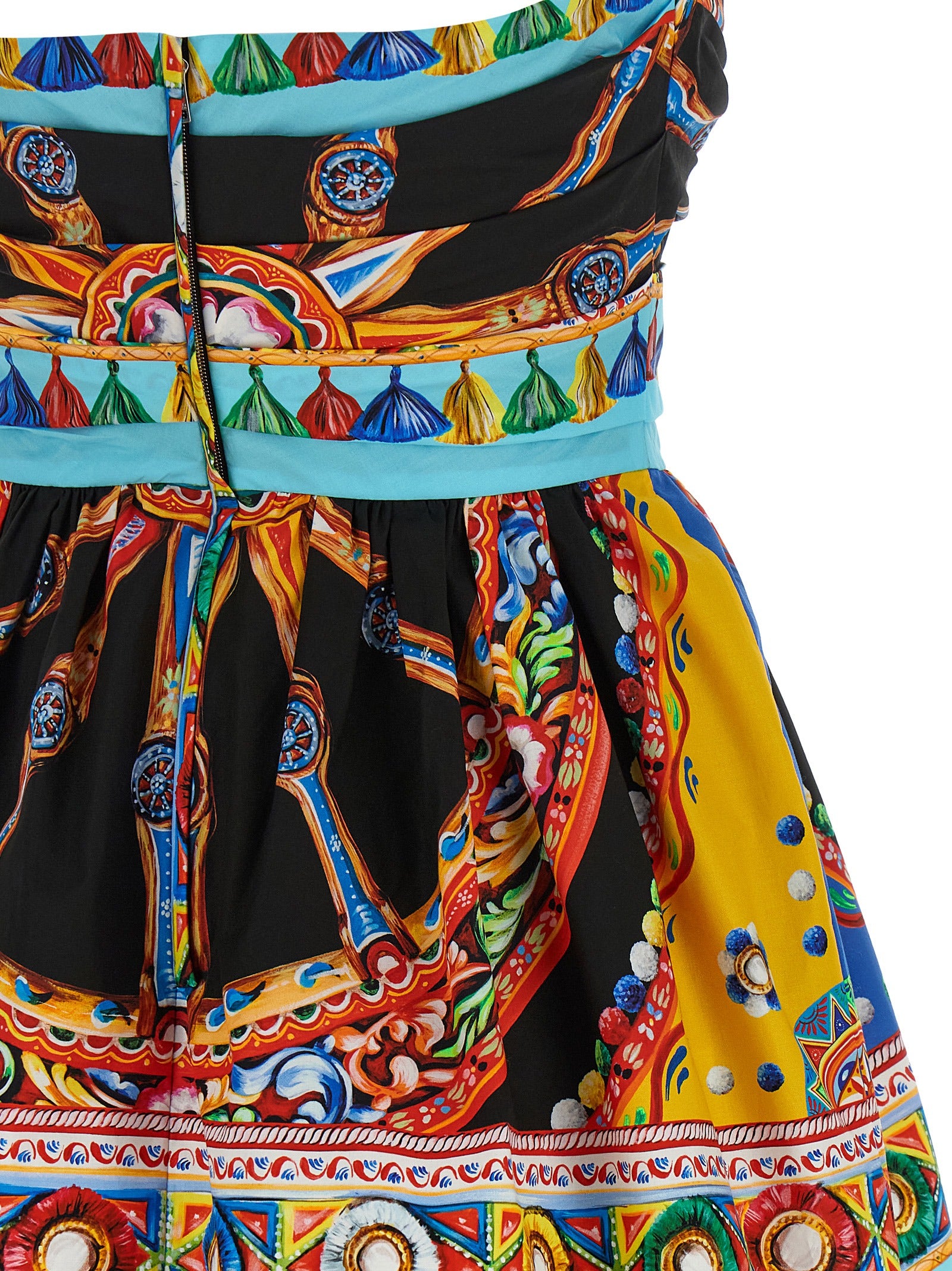 Dolce & Gabbana Multicolor Cotton Off-the-Shoulder Mini Dress