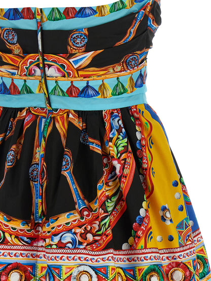 Dolce & Gabbana Multicolor Cotton Off-the-Shoulder Mini Dress