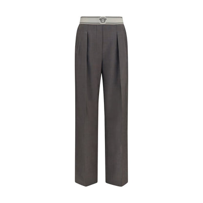 Versace Gray Wool and Mohair Oves Aries Pants