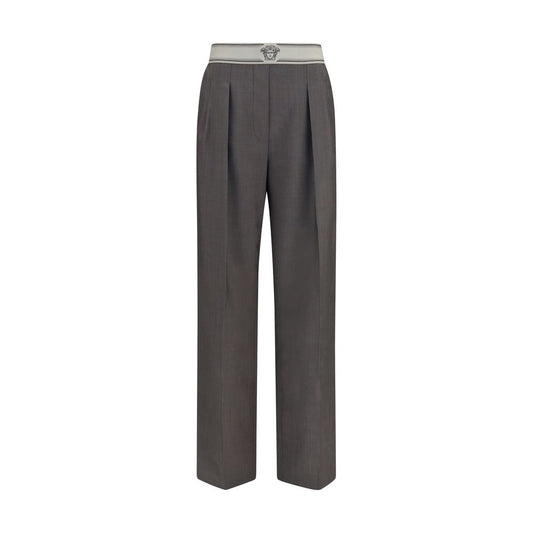 Versace Gray Wool and Mohair Oves Aries Pants