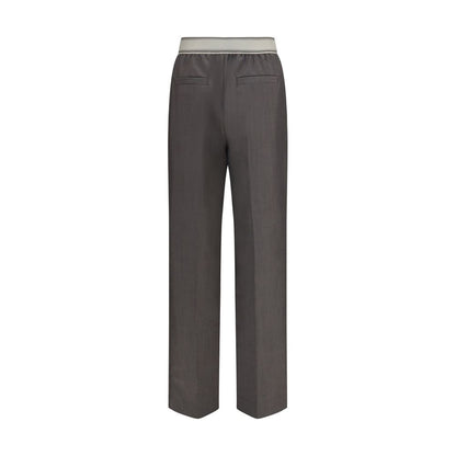 Versace Gray Wool and Mohair Oves Aries Pants