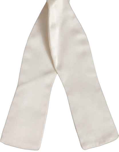 Dolce & Gabbana Men White 100% Silk Adjustable Neck Papillon Bow Tie