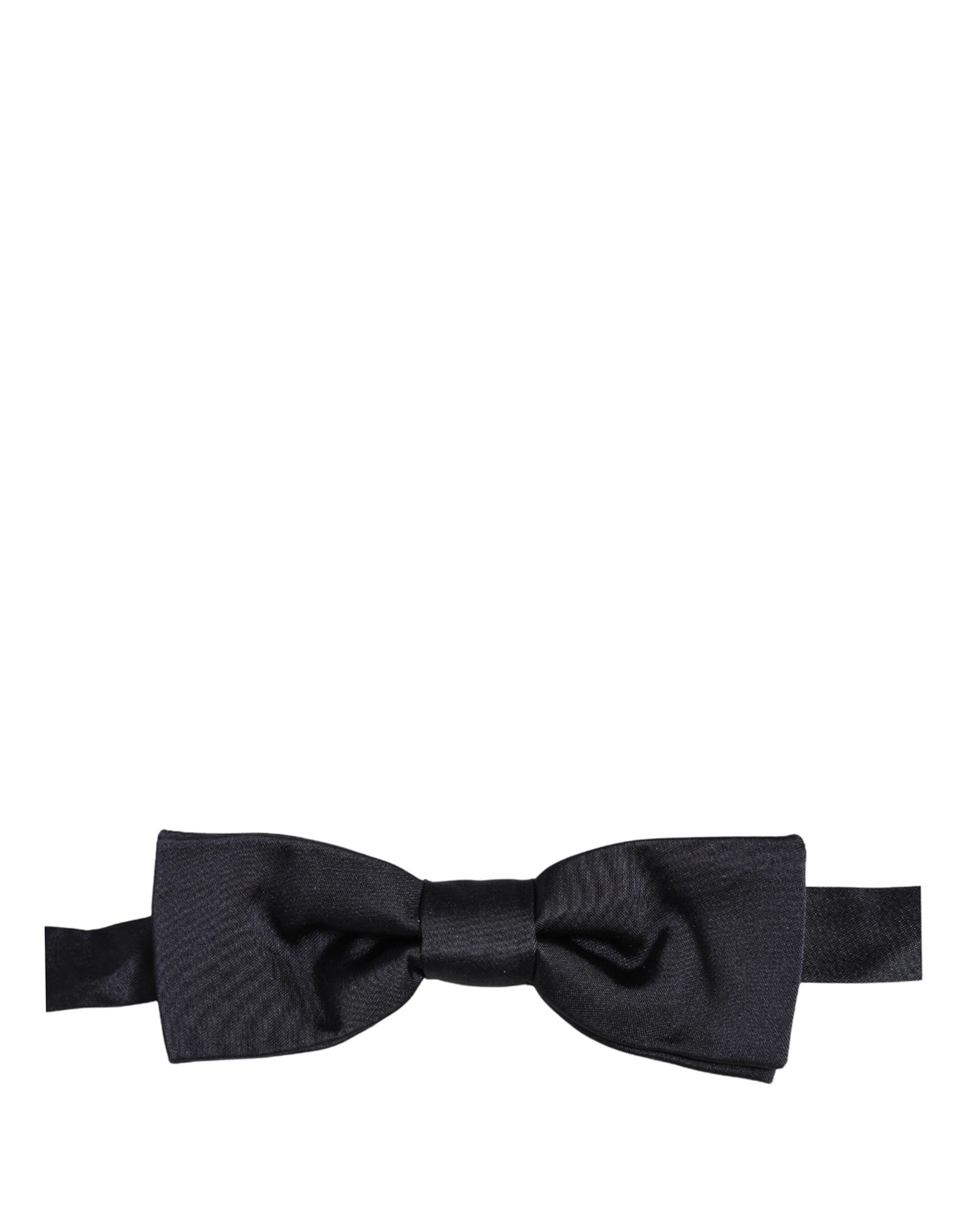 Dolce & Gabbana Men Dark Blue 100% Silk Adjustable Neck Papillon Bow Tie