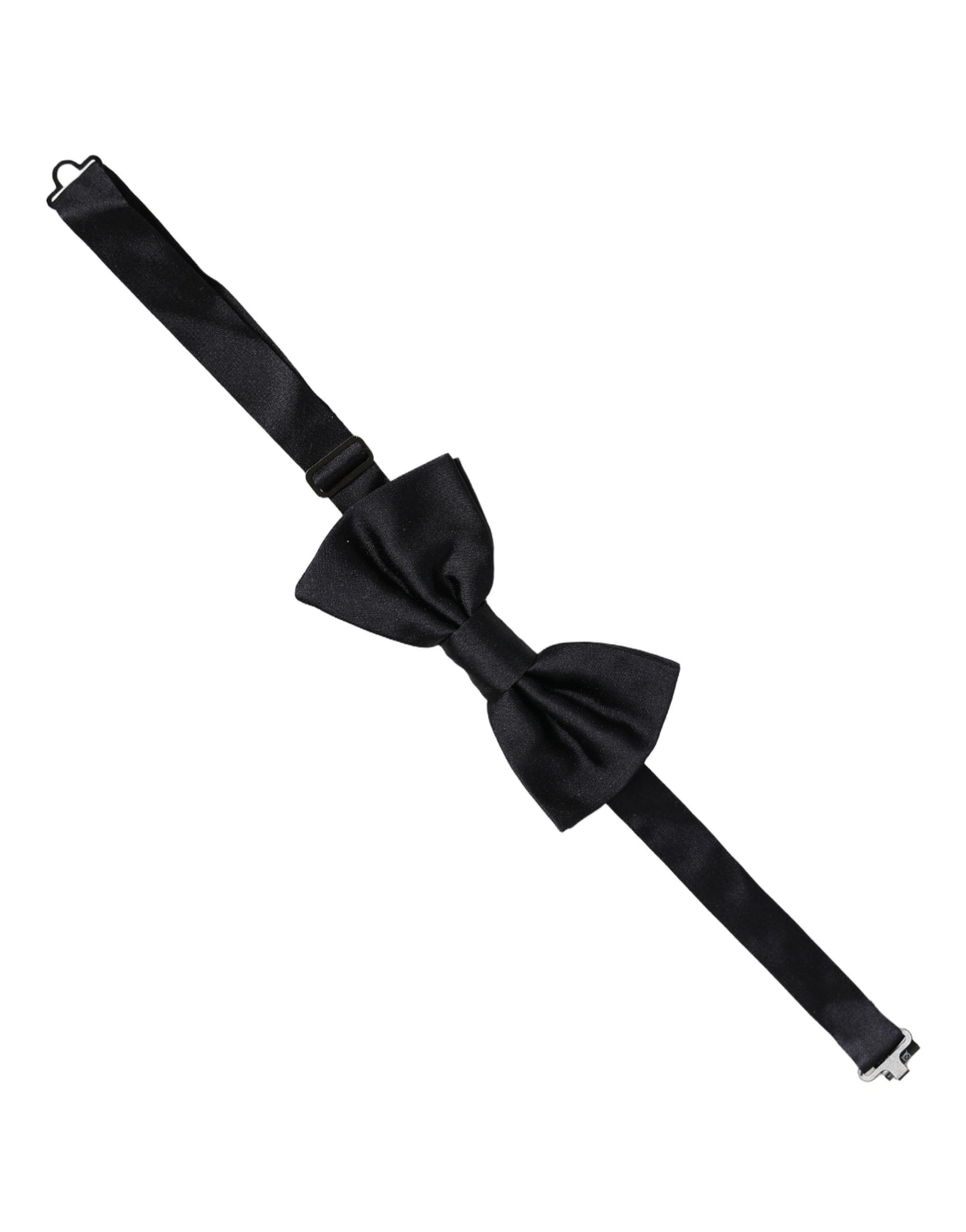 Dolce & Gabbana Men Black 100% Silk Adjustable Neck Papillon Bow Tie