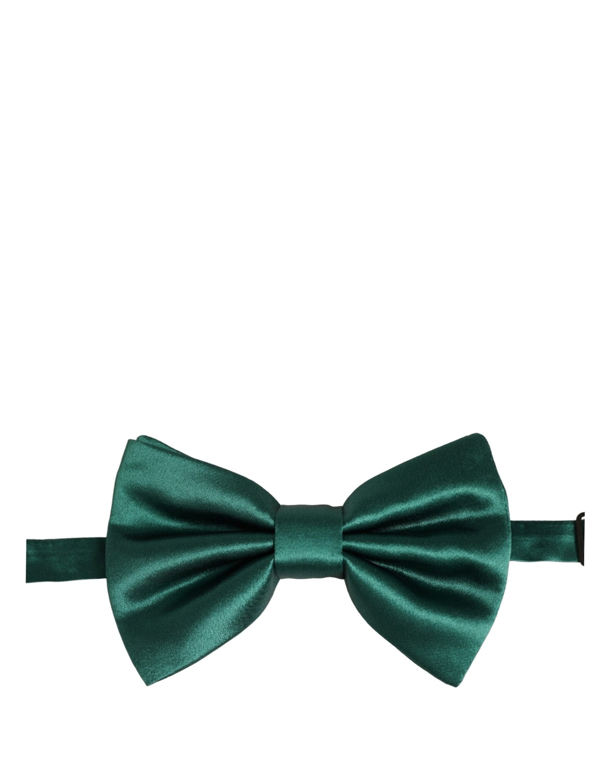 Dolce & Gabbana Men Green 100% Silk Adjustable Neck Papillon Bow Tie