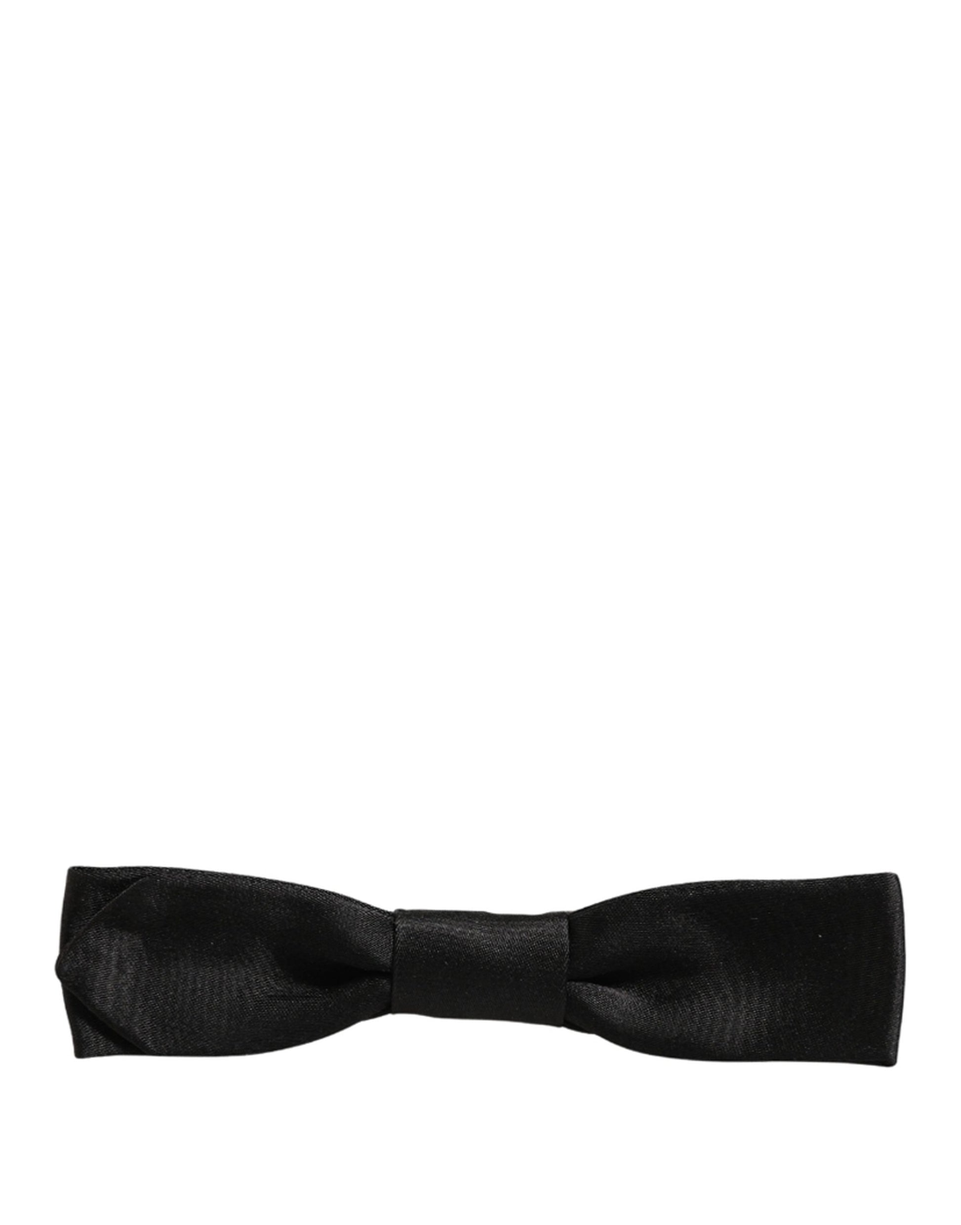 Dolce & Gabbana Men Black 100% Silk Adjustable Neck Papillon Bow Tie