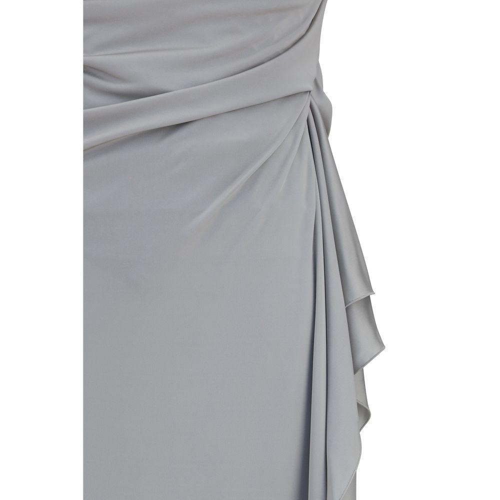 Versace Gray Viscose Sleeveless Casual Dress with Medusa Hardware