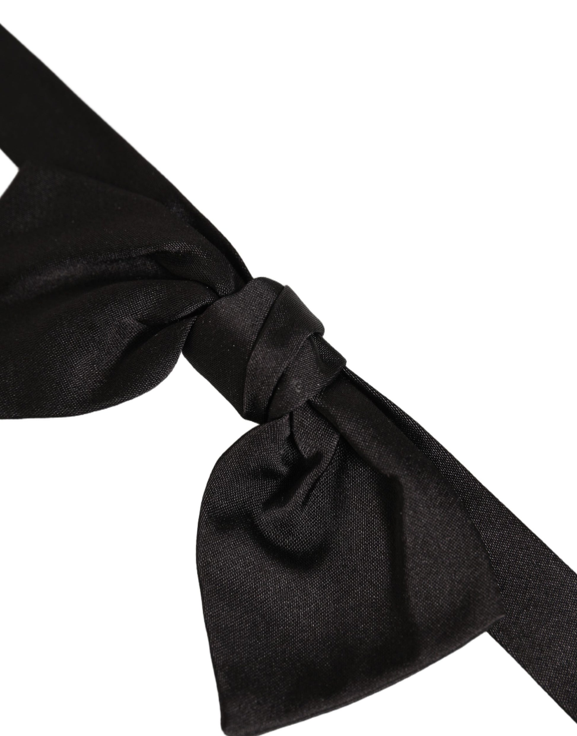 Dolce & Gabbana Men Black 100% Silk Adjustable Neck Papillon Bow Tie