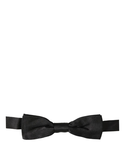 Dolce & Gabbana Men Black 100% Silk Adjustable Neck Papillon Bow Tie