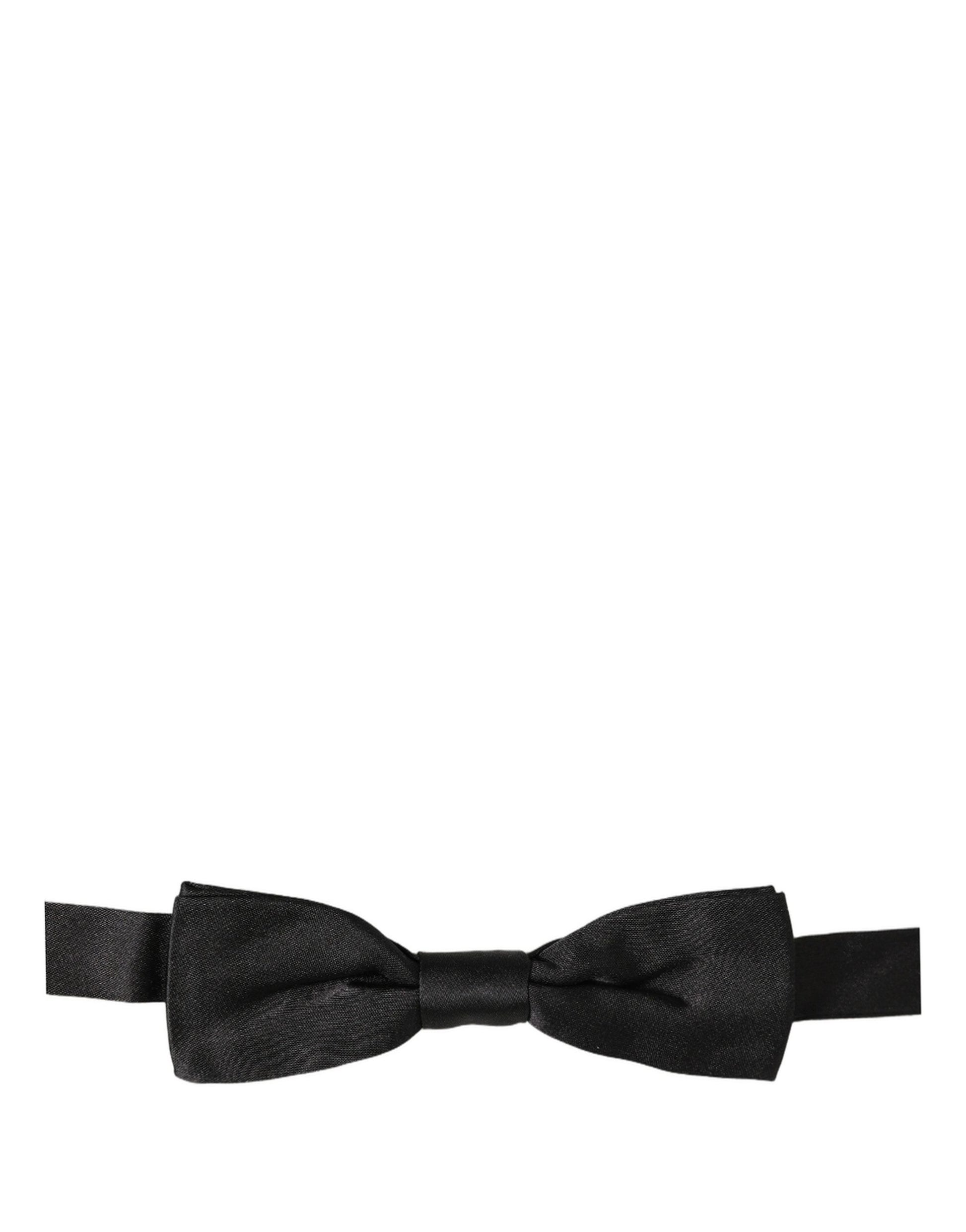 Dolce & Gabbana Men Black 100% Silk Adjustable Neck Papillon Bow Tie
