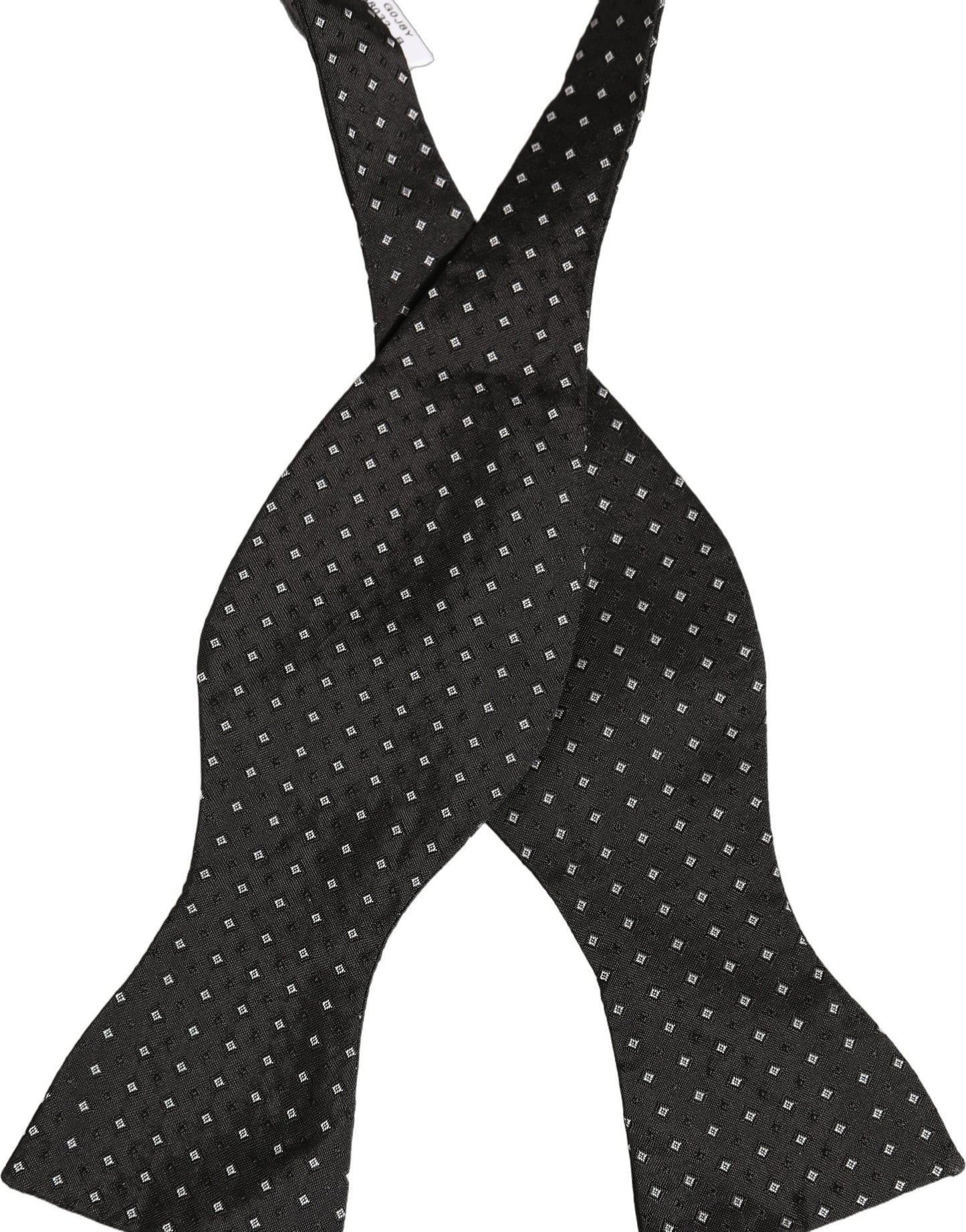Dolce & Gabbana Black White Polka Dot Adjustable Neck Papillon Bow Tie