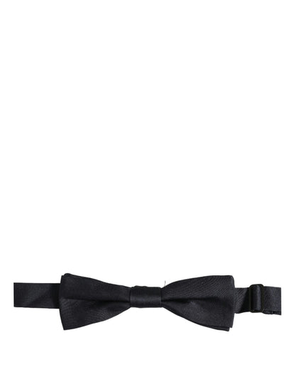 Dolce & Gabbana Men Black 100% Silk Adjustable Neck Papillon Bow Tie