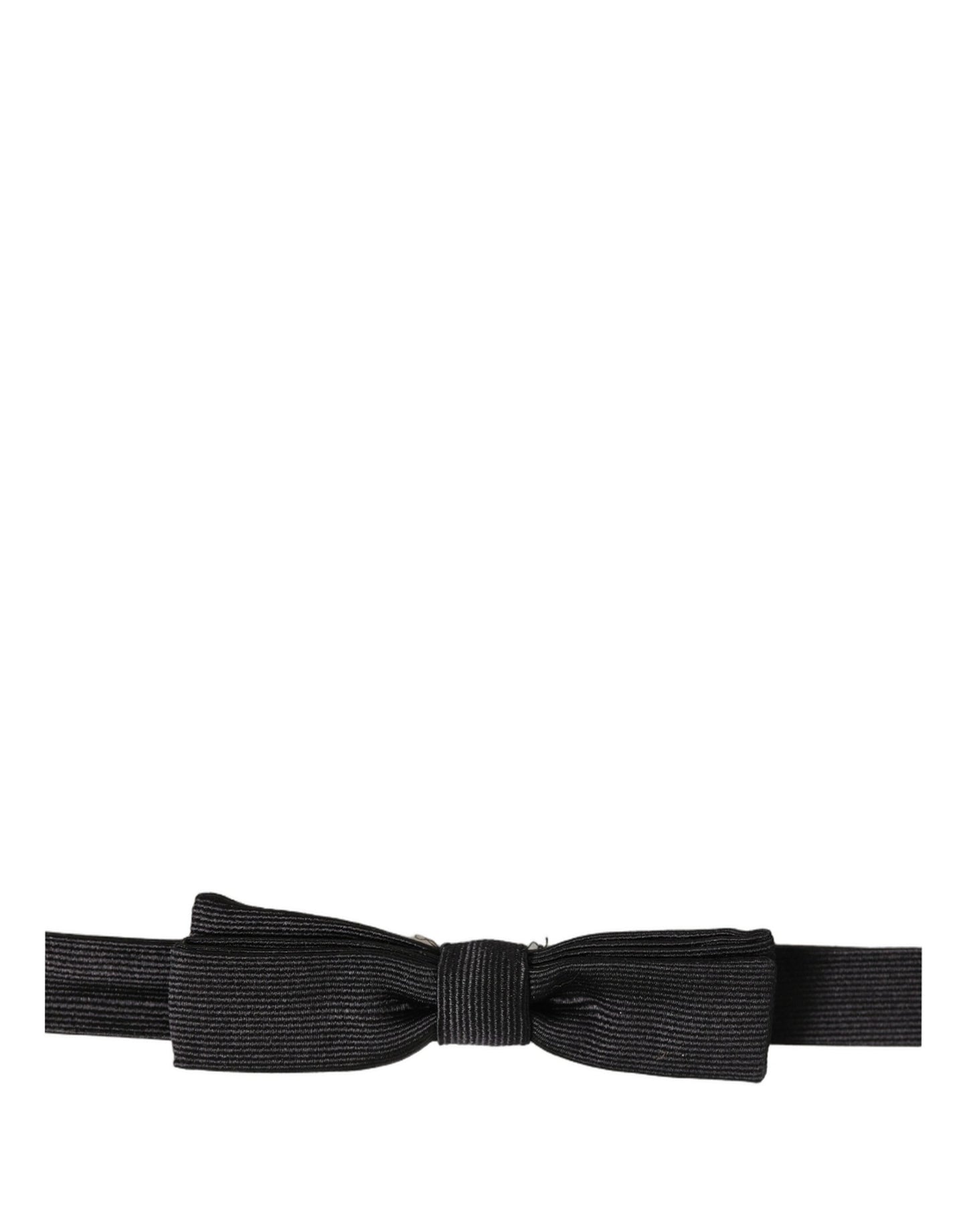Dolce & Gabbana Men Black 100% Silk Adjustable Neck Papillon Bow Tie