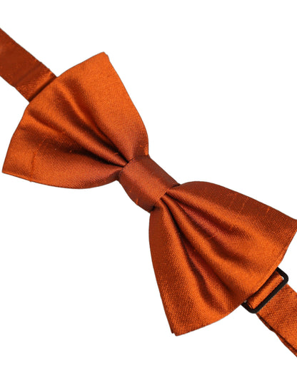 Dolce & Gabbana Men Orange 100% Silk Adjustable Neck Papillon Bow Tie