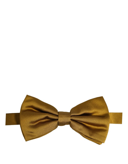 Dolce & Gabbana Men Mustard 100% Silk Adjustable Neck Papillon Bow Tie