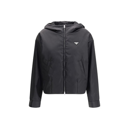 Prada Black Re-Nylon Adjustable Hooded Shell Jacket