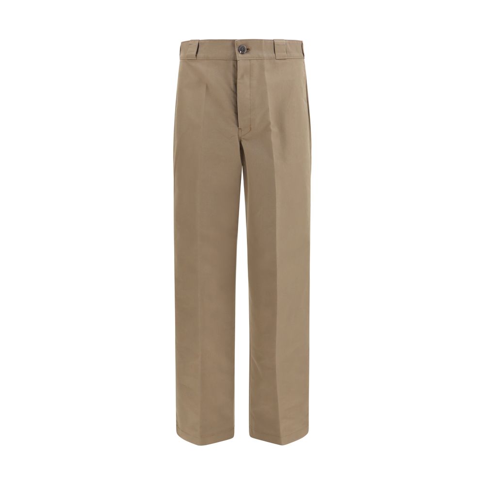 Prada Brown Technical Canvas Wide-Leg Casual Pants